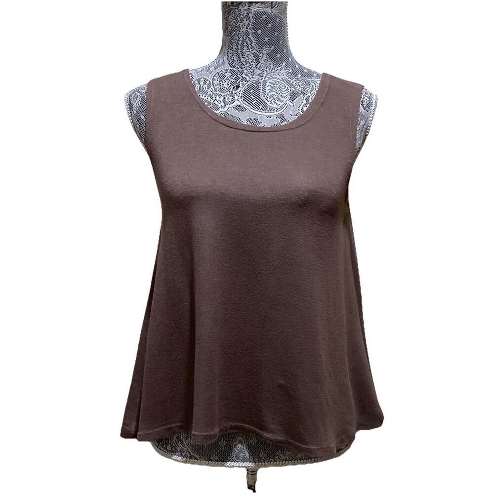 Oxygen Womens S Babydoll Tank Top Sleeveless Stretch Knit Flowy Boho Tunic Shirt
